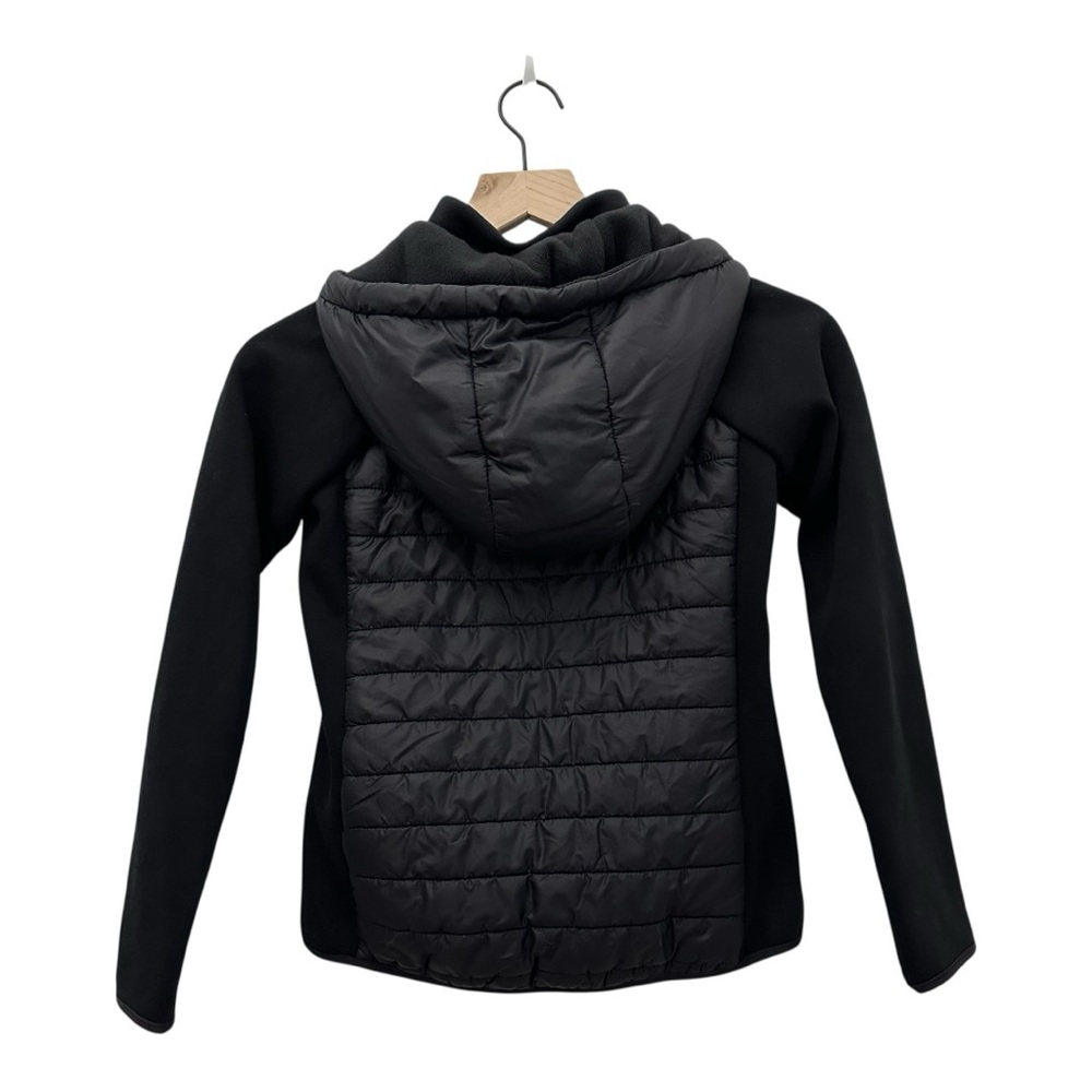Athleta Girls Black Full Zip Nylon Lightweight Hoodie Puffer Jacket Size M - Picture 2 of 10
